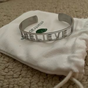 Silver cuff bracelet believe mantraband